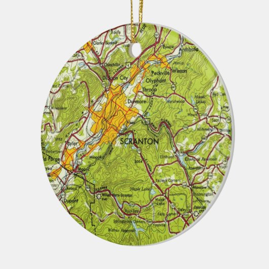 Scranton PA  map Keramisch Ornament (Links)