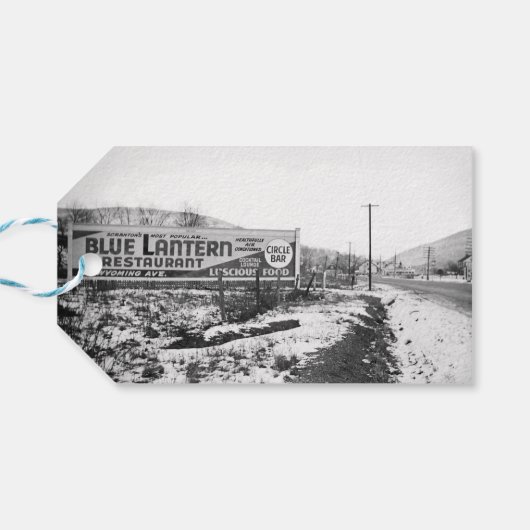 SCRANTON PENNSYLVANIA BLUE LANTERN RESTAURANT CADEAULABEL (Achterkant Horizontaal)