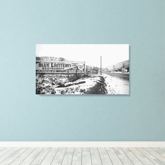 SCRANTON PENNSYLVANIA BLUE LANTERN RESTAURANT CANVAS AFDRUK (Insitu (Houten vloer))