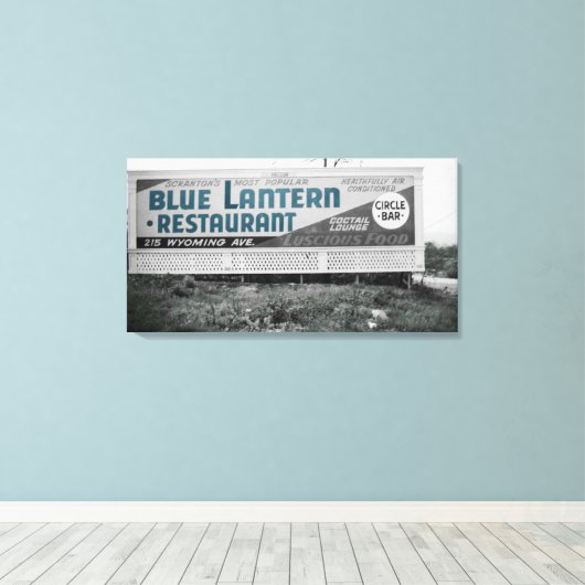 SCRANTON PENNSYLVANIA BLUE LANTERN RESTAURANT CANVAS AFDRUK (Insitu (Houten vloer))