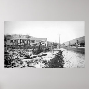 SCRANTON PENNSYLVANIA BLUE LANTERN RESTAURANT POSTER