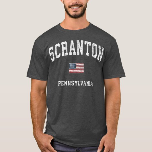 Scranton Pennsylvania PA  Amerikaanse vlag T-shirt (Voorkant)