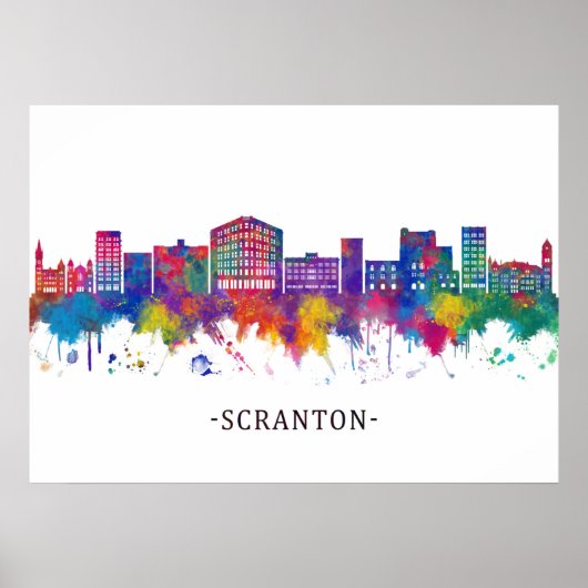 Scranton Pennsylvania Skyline Poster (Voorkant)