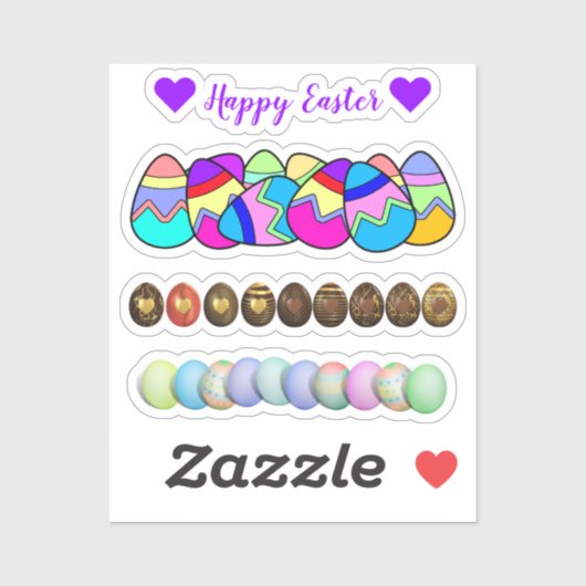 Scrap Boeking Gekleurde Eieren Pasen Sticker (Vel)