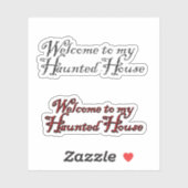 Scrap Book Haunted House Halloween Sticker (Vel)