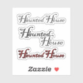 Scrap Book Haunted House Halloween Sticker (Vel)