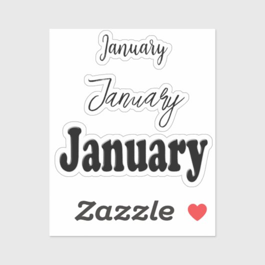 Scrap Book January Sticker (Vel)