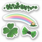 Scrap Booking Clovers Rainbow St. Patrick's Day Sticker (Voorkant)