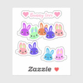 Scrap Booking Colorful Bunnies Sticker (Vel)