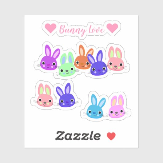 Scrap Booking Colorful Bunnies Sticker (Vel)