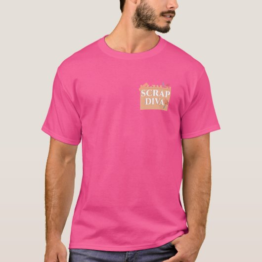 Scrap Diva Crafting Scrapbooking Minimalist T-shirt (Voorkant)