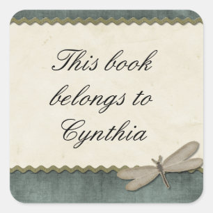 Scrap Green Dragonfly en Lint gepersonaliseerd Vierkante Sticker