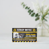 Scrap Metal English & Spanish Business Card Visitekaartje (Staand voorkant)