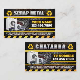 Scrap Metal English & Spanish Business Card Visitekaartje