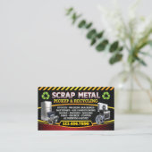 Scrap Metal Pickup Recycle Bilingual Business Card Visitekaartje (Staand voorkant)
