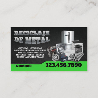 Scrap Metal Recycle English-Spanish Business Card Visitekaartje