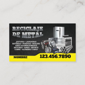 Scrap Metal Recycle English-Spanish Business Card Visitekaartje