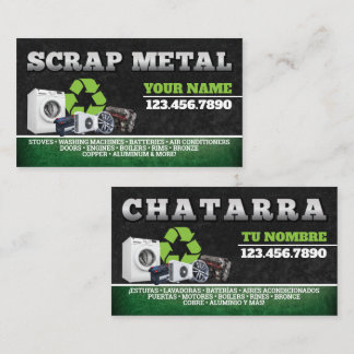 Scrap Metal Recycling Service Bilingual Card Visitekaartje