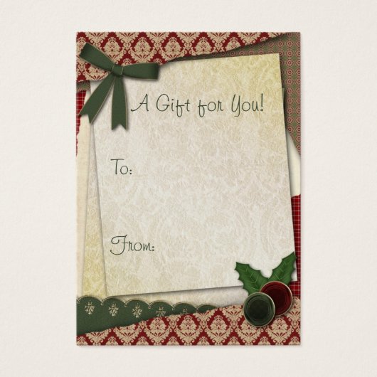 Scrap Style Gift Label Visitekaartjes (Voorkant)