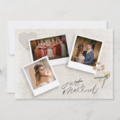 Scrapbook 3 foto bruiloft dank u kaart (Voorkant)