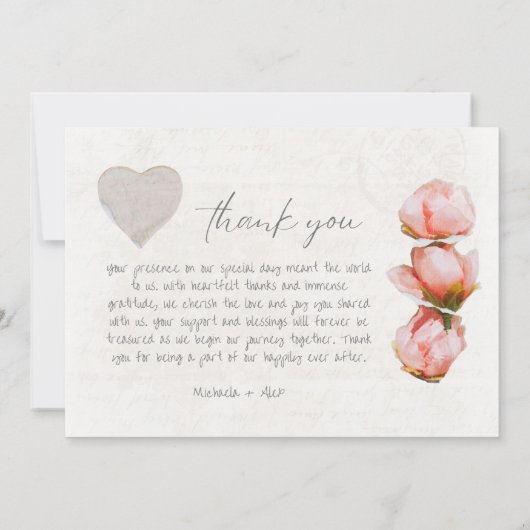 Scrapbook 3 foto bruiloft dank u kaart (Achterkant)