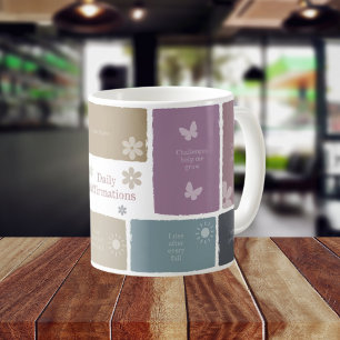 Scrapbook citaat kunst, positieve bevestiging zelf koffiemok