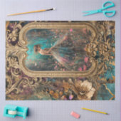 Scrapbook Collage, verguld Lijst, meisje in een ve Tissuepapier (Craft)