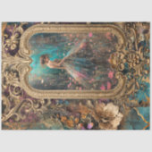 Scrapbook Collage, verguld Lijst, meisje in een ve Tissuepapier (Voorkant)