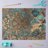 Scrapbook Damask Collage Patina Tissuepapier (Craft)