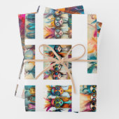 Scrapbook Design Wackadoodle Levendig gekleurd Inpakpapier Vel (In situ)