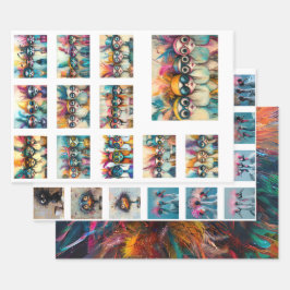 Scrapbook Design Wackadoodle Levendig gekleurd Inpakpapier Vel