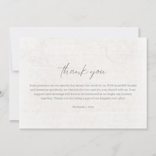 Scrapbook foto bruiloft bedankje bedankkaart (Achterkant)