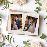 Scrapbook foto bruiloft bedankje bedankkaart<br><div class="desc">druk je oprechte bedankt uit met onze Scrapbook Photo Wedding Thank You Card. Deze prachtig ontworpen kaart is een eerbetoon aan de gekoesterde momenten en de liefde gedeeld op uw speciale dag. De voorkant van de kaart toont een prachtige scrapbook-stijl lay-out, perfect omlijsten twee van uw meest gewaardeerde foto's van...</div>
