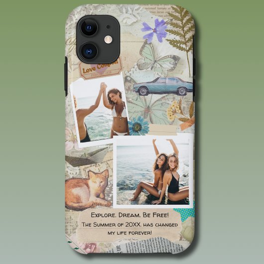 Scrapbook Fotocollage gepersonaliseerd Case-Mate iPhone Case