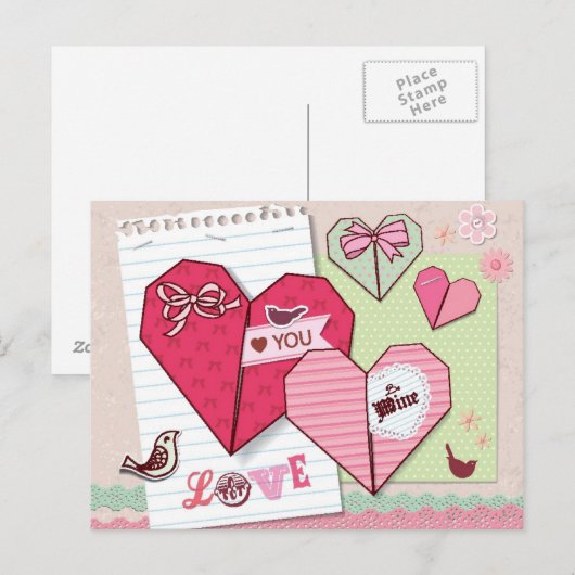 Scrapbook met Love Elements Briefkaart (Voorkant / Achterkant)