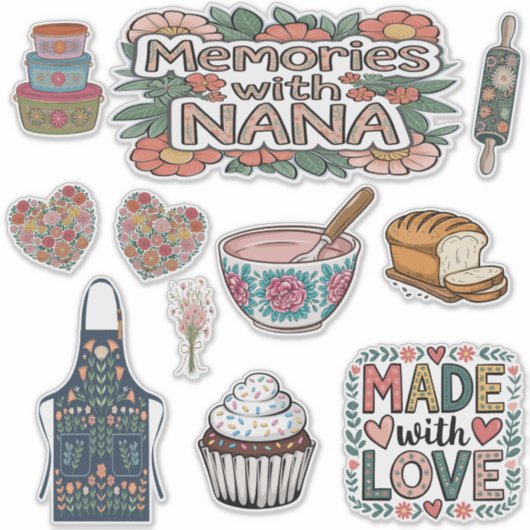 Scrapbook Nana Custom-Cut Vinyl Sticker (Voorkant)