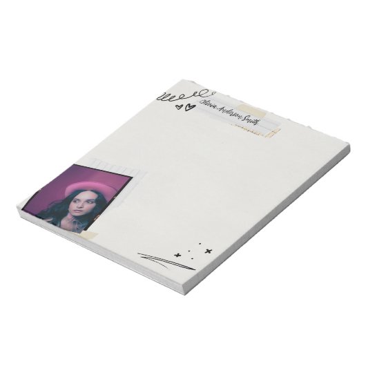 Scrapbook Notepad | Custom Photo & Name Gift Notitieblok (Linkerzijde)