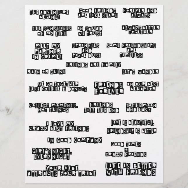 Scrapbook-offertes van Word Love Friendship (Voorkant)