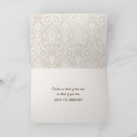 Scrapbook op Damask voor een 15e Jubileum Kaart (Binnen)