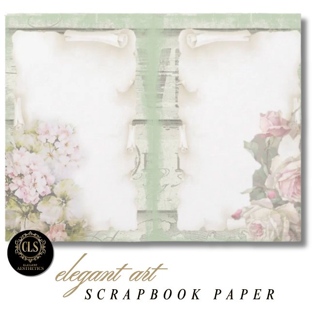 Scrapbook Paper – Vintage Floral Ephemera (Decoupage Paper – Vintage Floral Ephemera)