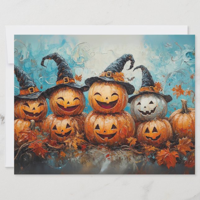 Scrapbook Paper Whimsical Pumpkin Family Herfst (Voorkant)