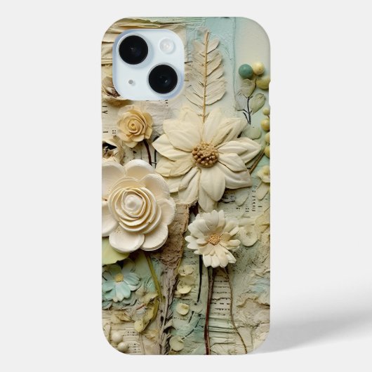 Scrapbook Papier Collage Floral 3D Case-Mate iPhone Case (Achterkant)