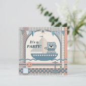 Scrapbook Sailboot Nautical Birthday Kinder Party Kaart (Staand voorkant)