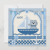 Scrapbook Sailboot Nautical Birthday Kinder Party Kaart (Voorkant)