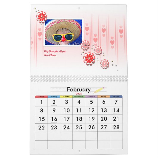 Scrapbook Style Family Photo Elk jaar Agenda Kalender (Feb 2026)