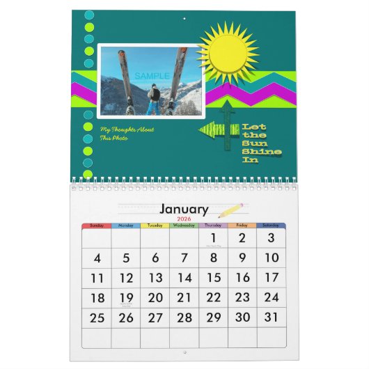 Scrapbook Style Family Photo Elk jaar Agenda Kalender (Jan 2026)