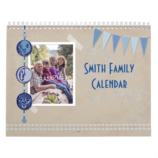 Scrapbook Style Family Photo Elk jaar Agenda Kalender (Hoes)