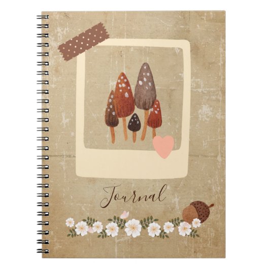 Scrapbook Style Mini Mushrooms Notitieboek (Voorkant)