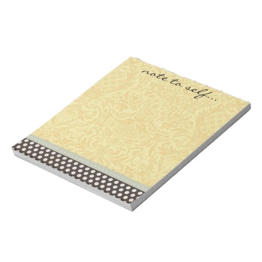 Scrapbook Style Polka Dot and Damask met lint Notitieblok (Linkerzijde)