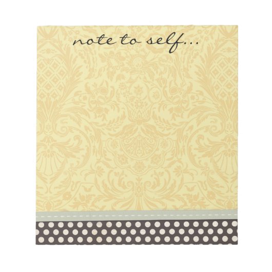 Scrapbook Style Polka Dot and Damask met lint Notitieblok (Voorkant)